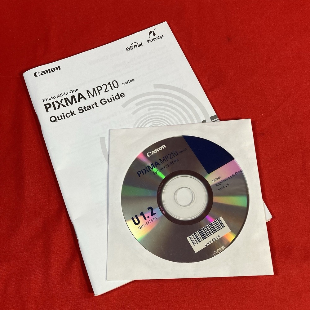 Canon Pixma MP210 Setup CD-ROM & Guide U 1.2 QH7-3315-01 Modern Printer Software